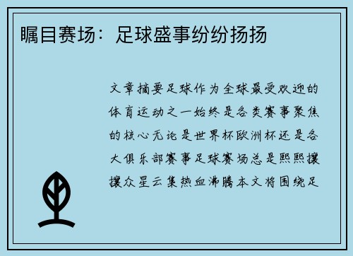瞩目赛场：足球盛事纷纷扬扬